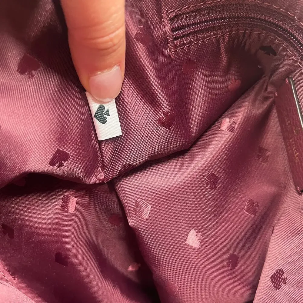Kate Spade Crossbody Bag Jackson Top Zip Pebbled Leather Burgundy